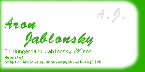 aron jablonsky business card